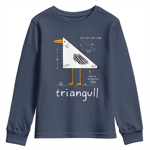 Triangull Triangle Seagull Bird Pun Youth Sweatshirt Funny Math Teacher Joke Humor TS14 Navy Print Your Wear