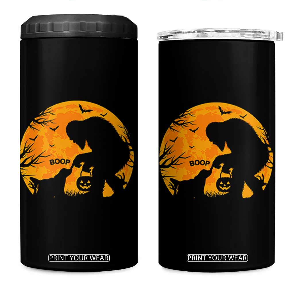Bigfoot Boop Dog Hallowwen 4 in 1 Can Cooler Tumbler Funny Sasquatch Meme Dog Lovers Full Moon TS14 One Size: 16 oz Black Print Your Wear