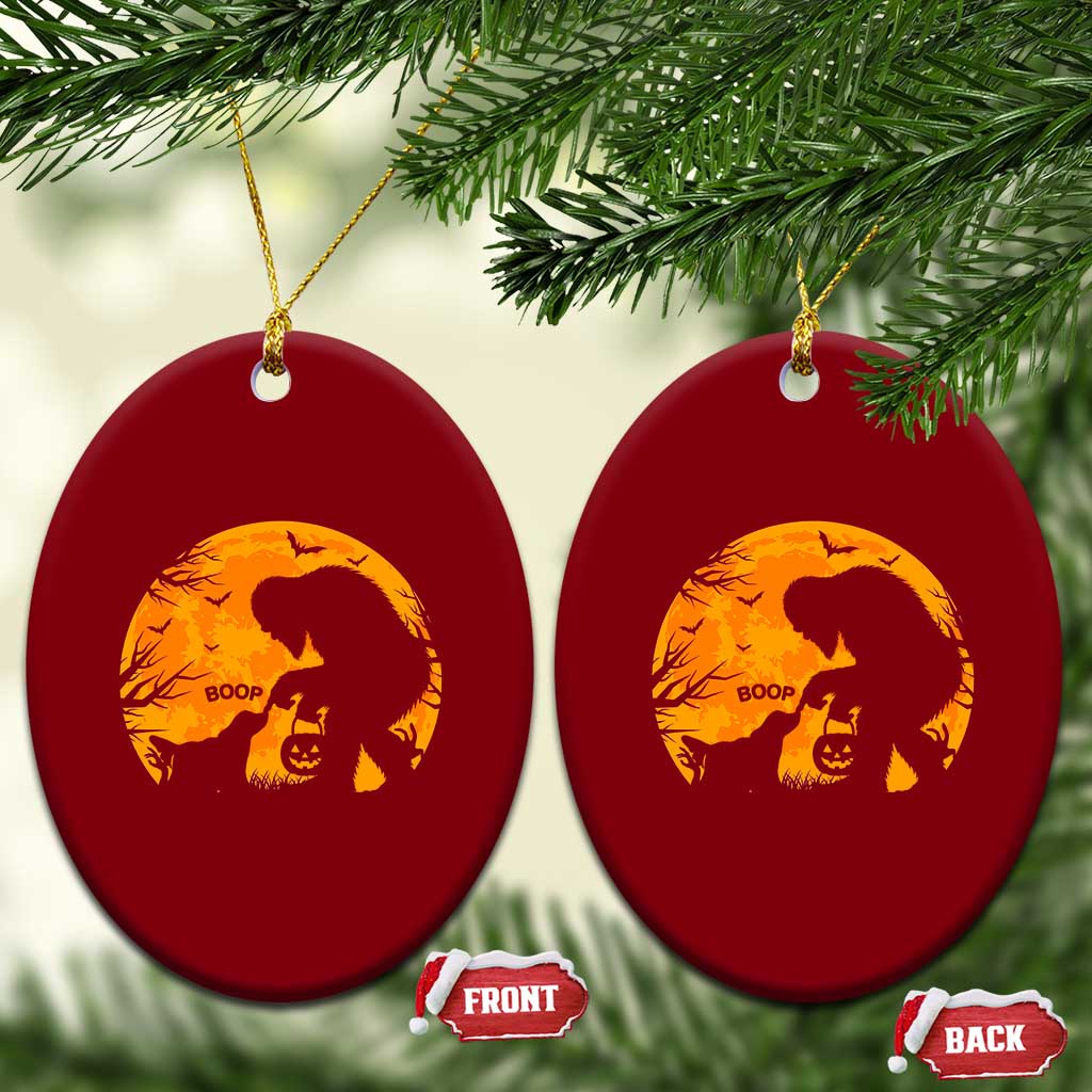 Bigfoot Boop Dog Hallowwen Ceramic Ornament Funny Sasquatch Meme Dog Lovers Full Moon TS14 Print Your Wear