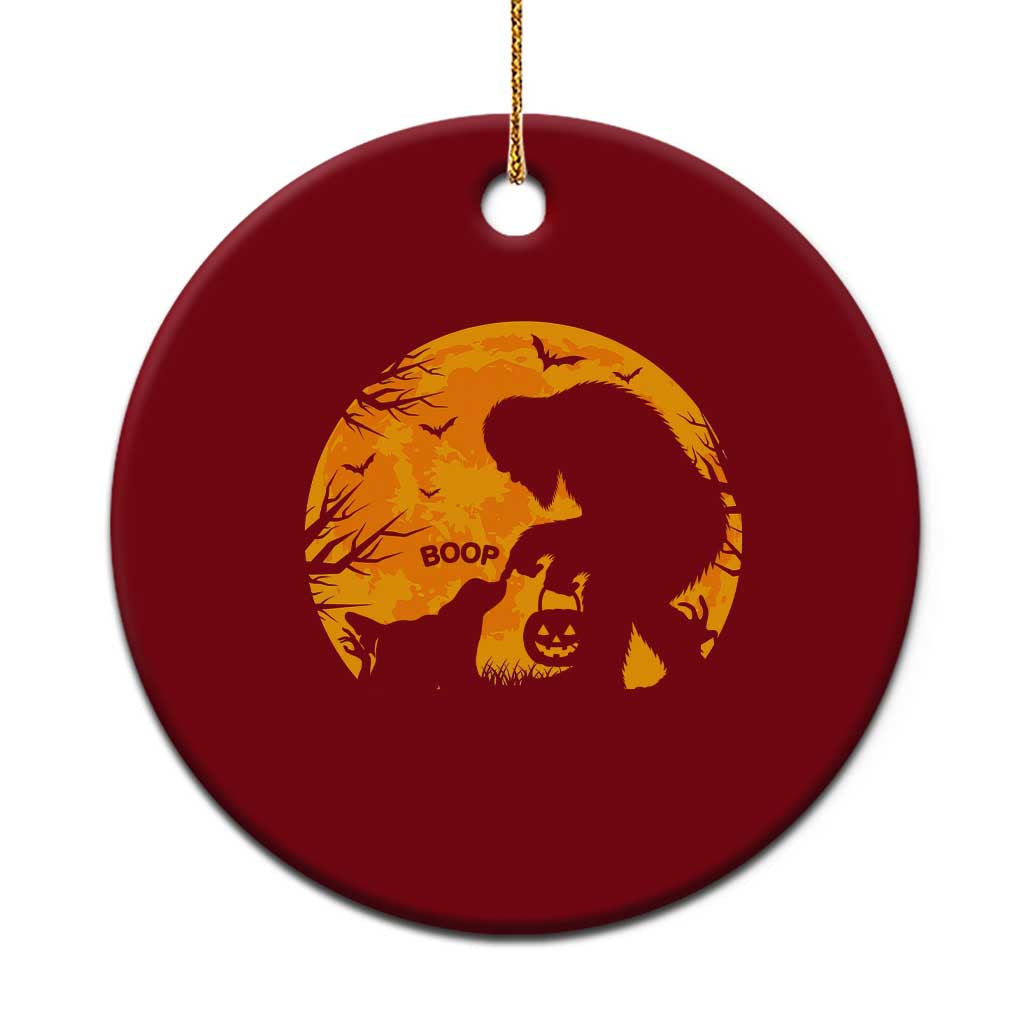 Bigfoot Boop Dog Hallowwen Ceramic Ornament Funny Sasquatch Meme Dog Lovers Full Moon TS14 1pc Red Print Your Wear