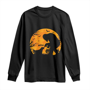 Bigfoot Boop Dog Hallowwen Long Sleeve Shirt Funny Sasquatch Meme Dog Lovers Full Moon TS14 Black Print Your Wear