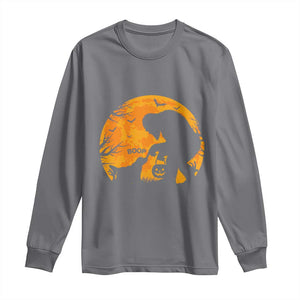 Bigfoot Boop Dog Hallowwen Long Sleeve Shirt Funny Sasquatch Meme Dog Lovers Full Moon TS14 Charcoal Print Your Wear