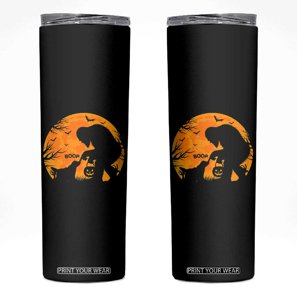 Bigfoot Boop Dog Hallowwen Skinny Tumbler Funny Sasquatch Meme Dog Lovers Full Moon TS14 Black Print Your Wear