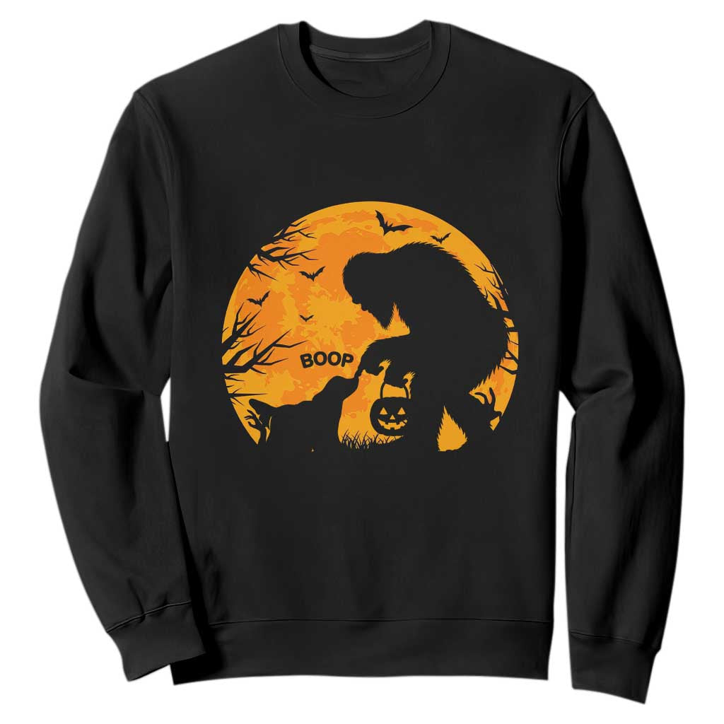 Bigfoot Boop Dog Hallowwen Sweatshirt Funny Sasquatch Meme Dog Lovers Full Moon TS14 Black Print Your Wear