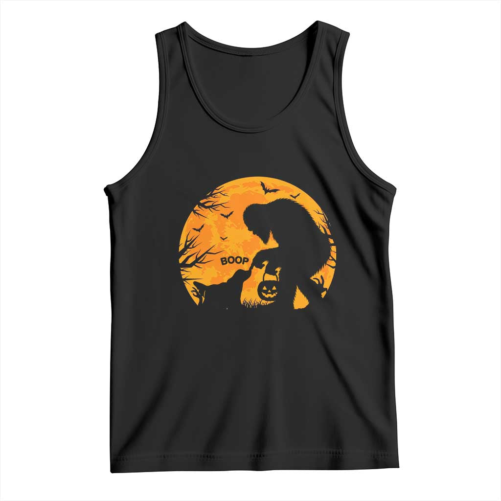 Bigfoot Boop Dog Hallowwen Tank Top Funny Sasquatch Meme Dog Lovers Full Moon TS14 Black Print Your Wear