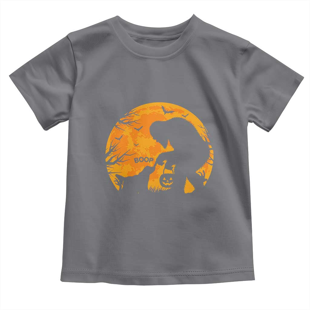 Bigfoot Boop Dog Hallowwen Toddler T Shirt Funny Sasquatch Meme Dog Lovers Full Moon TS14 Charcoal Print Your Wear