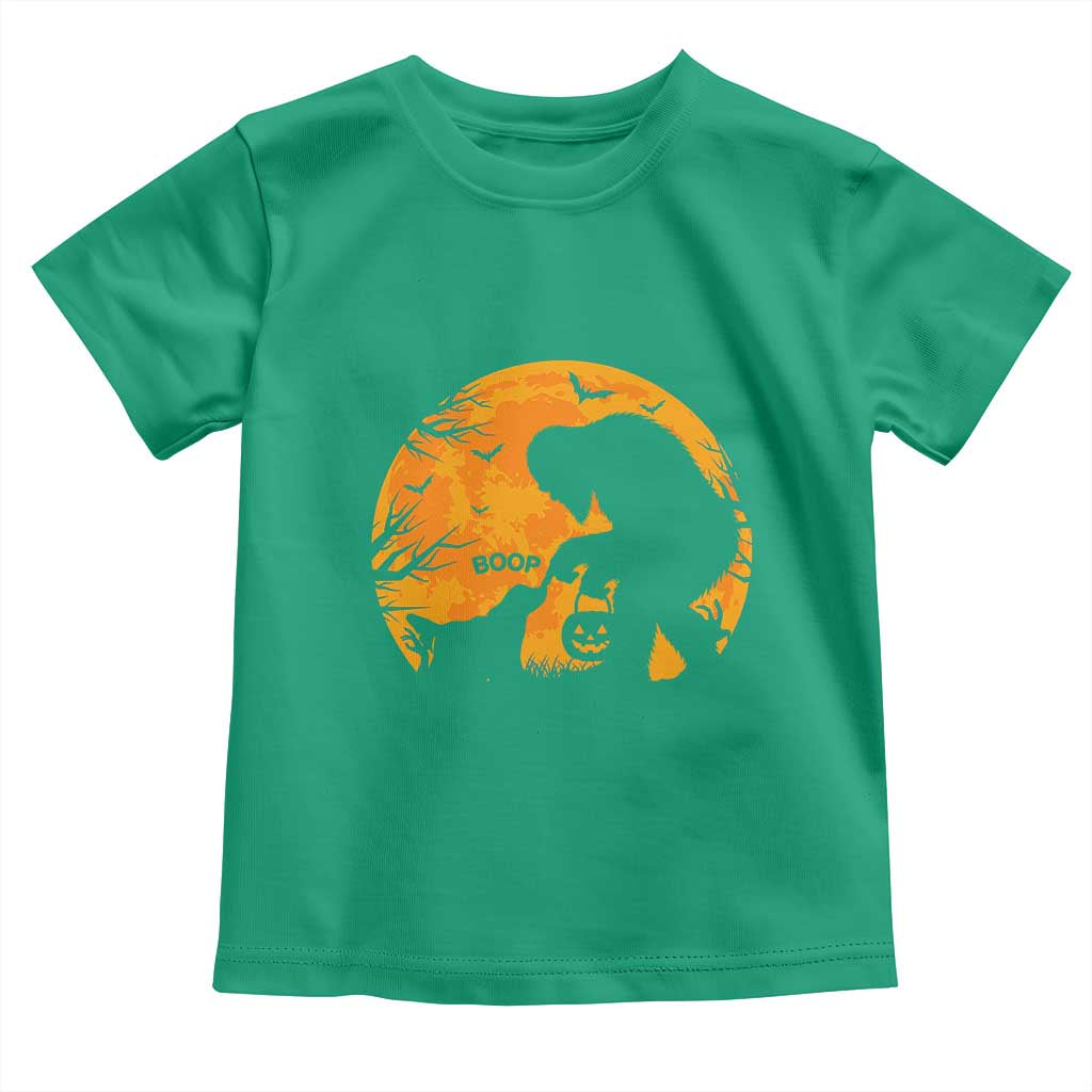 Bigfoot Boop Dog Hallowwen Toddler T Shirt Funny Sasquatch Meme Dog Lovers Full Moon TS14 Irish Green Print Your Wear