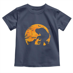 Bigfoot Boop Dog Hallowwen Toddler T Shirt Funny Sasquatch Meme Dog Lovers Full Moon TS14 Navy Print Your Wear