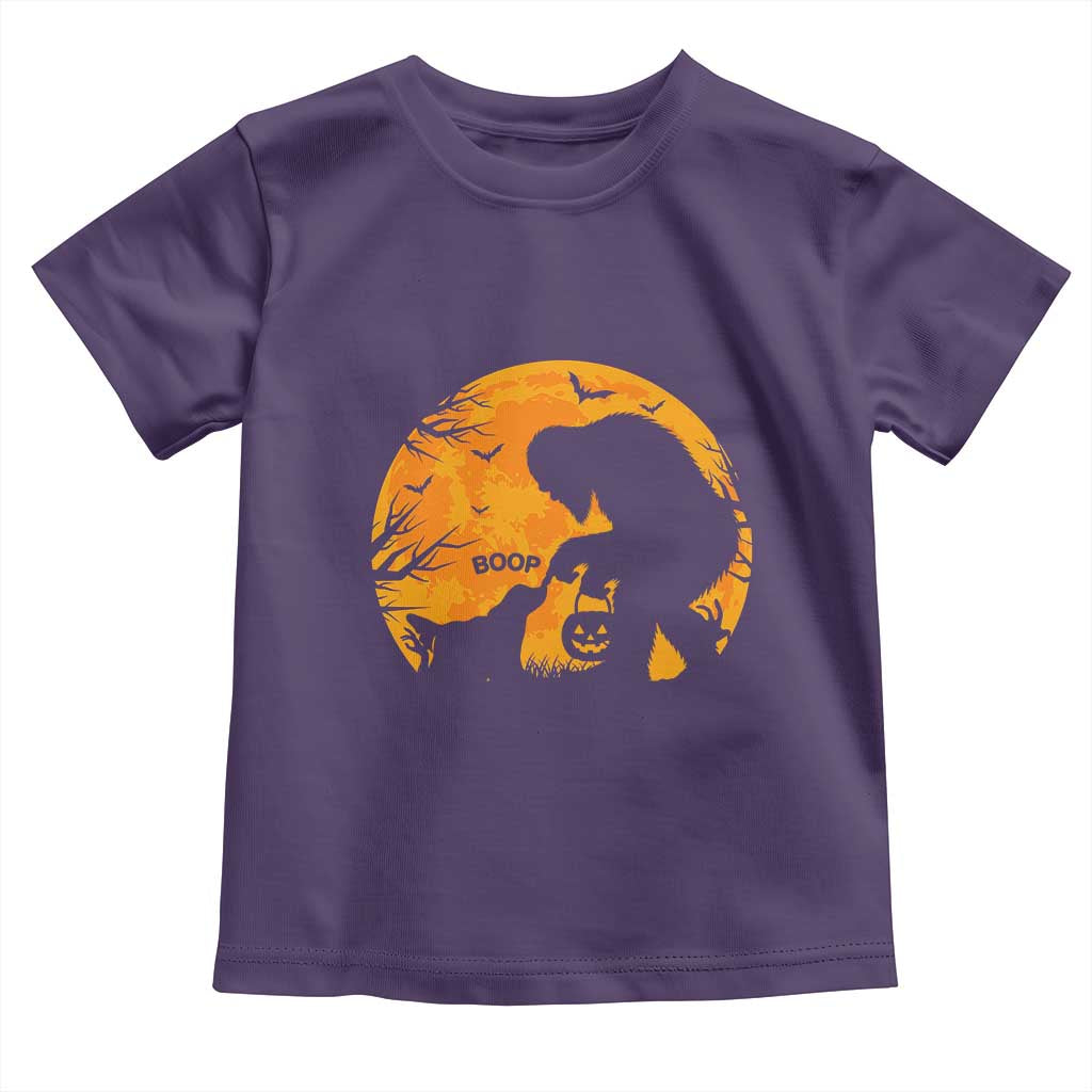 Bigfoot Boop Dog Hallowwen Toddler T Shirt Funny Sasquatch Meme Dog Lovers Full Moon TS14 Purple Print Your Wear