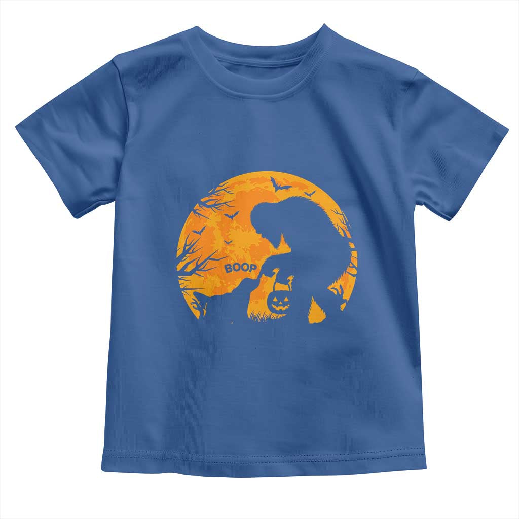 Bigfoot Boop Dog Hallowwen Toddler T Shirt Funny Sasquatch Meme Dog Lovers Full Moon TS14 Royal Blue Print Your Wear