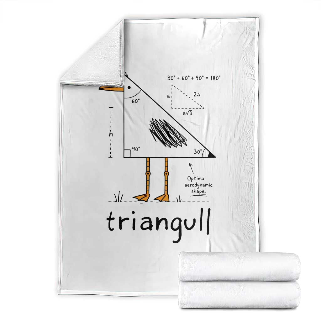 Triangull Triangle Seagull Bird Pun Throw Blanket Funny Math Teacher Humor TS14 White Print Your Wear
