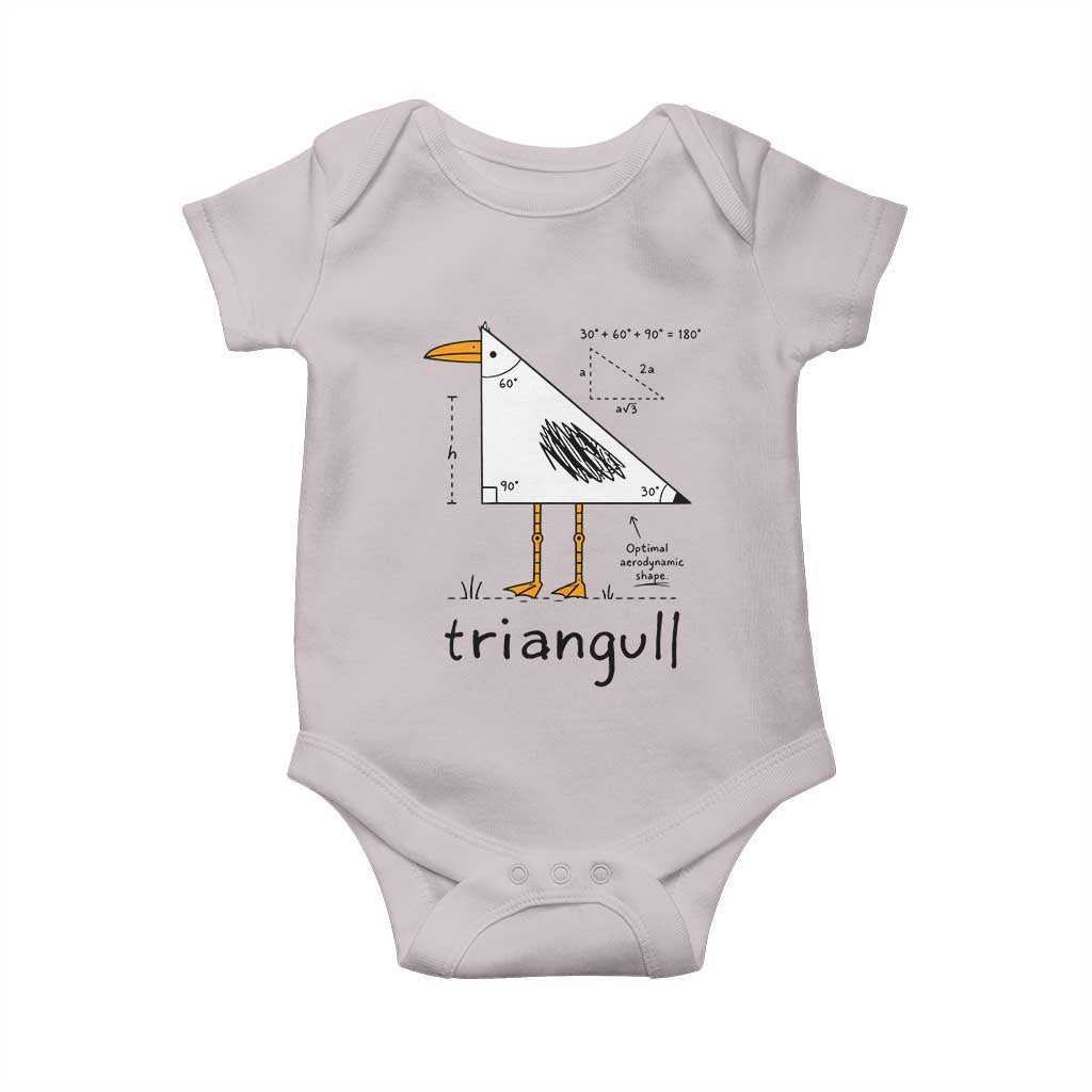 Triangull Triangle Seagull Bird Pun Baby Onesie Funny Math Teacher Humor TS14 Ice Gray Print Your Wear