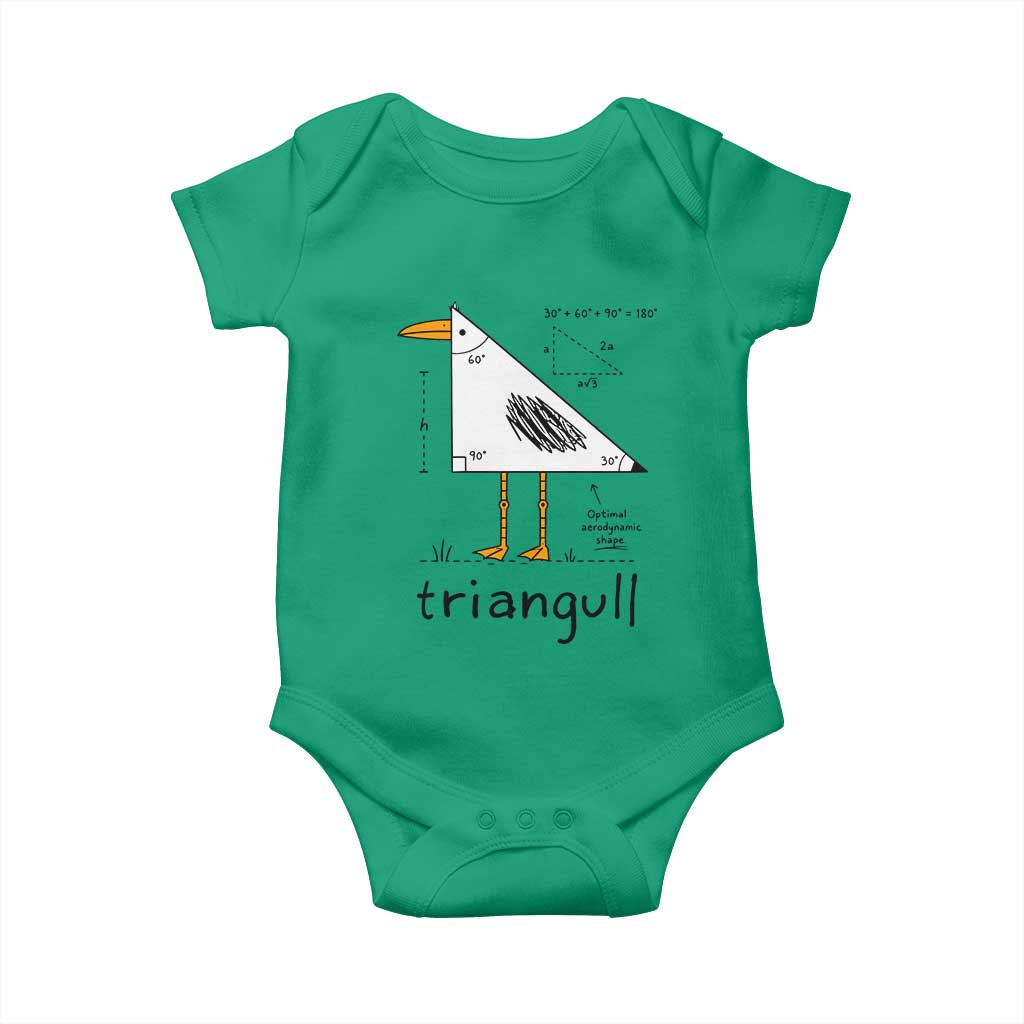 Triangull Triangle Seagull Bird Pun Baby Onesie Funny Math Teacher Humor TS14 Irish Green Print Your Wear