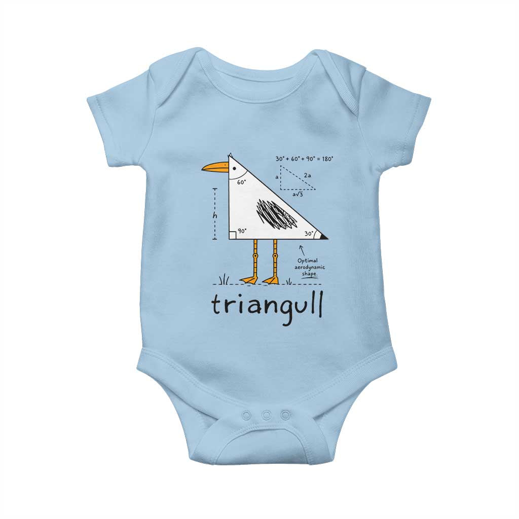Triangull Triangle Seagull Bird Pun Baby Onesie Funny Math Teacher Humor TS14 Light Blue Print Your Wear