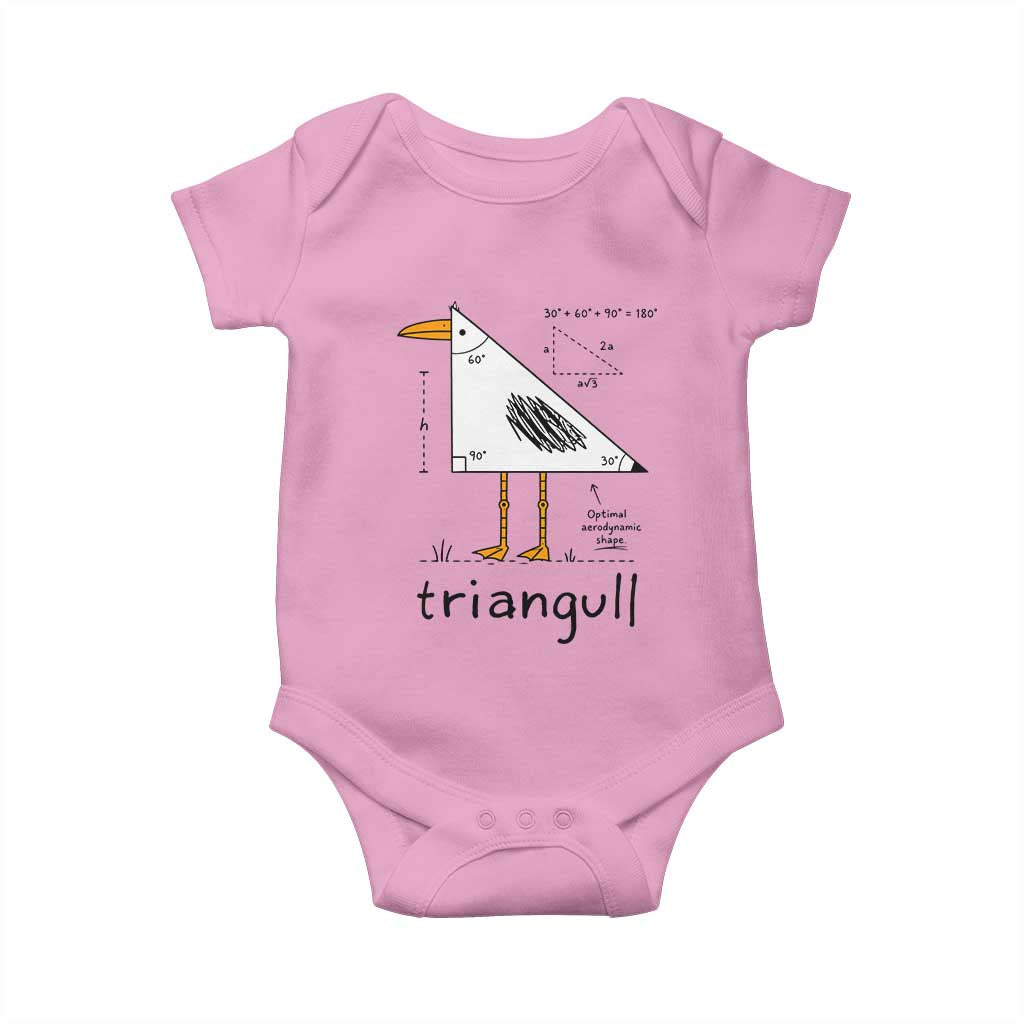 Triangull Triangle Seagull Bird Pun Baby Onesie Funny Math Teacher Humor TS14 Light Pink Print Your Wear