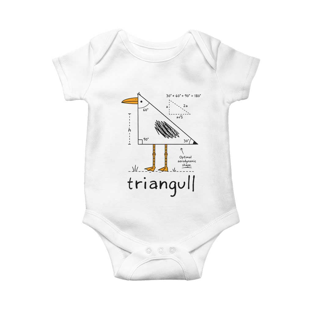 Triangull Triangle Seagull Bird Pun Baby Onesie Funny Math Teacher Humor TS14 White Print Your Wear