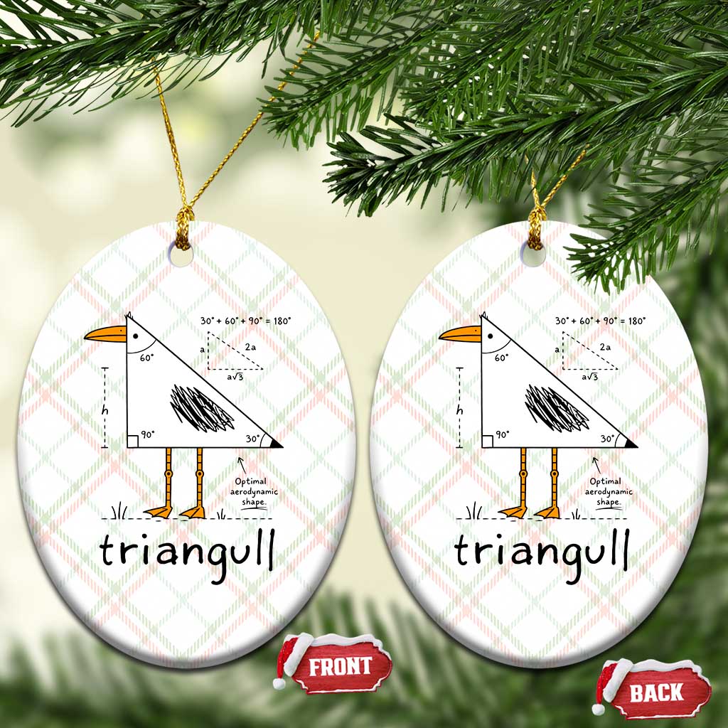 Triangull Triangle Seagull Bird Pun Ceramic Ornament Funny Math Teacher Humor TS14 Print Your Wear