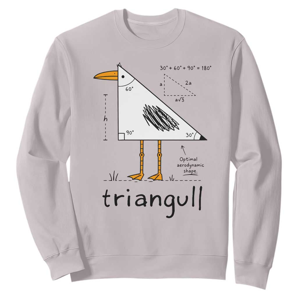 Triangull Triangle Seagull Bird Pun Sweatshirt Funny Math Teacher Humor TS14 Ice Gray Print Your Wear