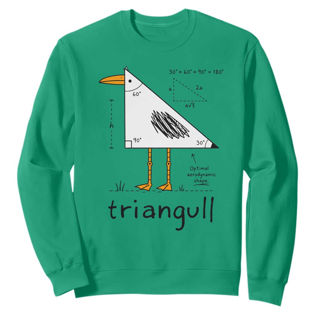 Triangull Triangle Seagull Bird Pun Sweatshirt Funny Math Teacher Humor TS14 Irish Green Print Your Wear