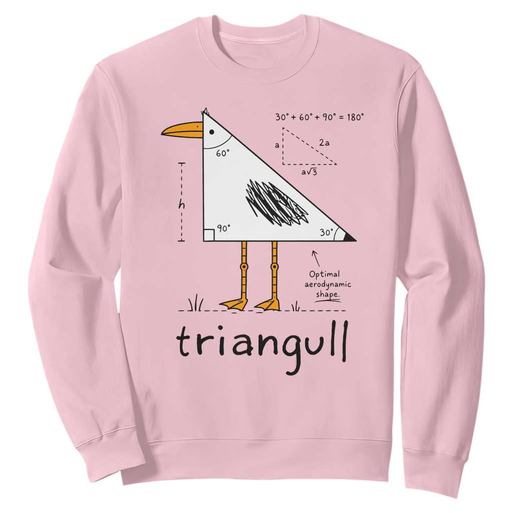 Triangull Triangle Seagull Bird Pun Sweatshirt Funny Math Teacher Humor TS14 Light Pink Print Your Wear