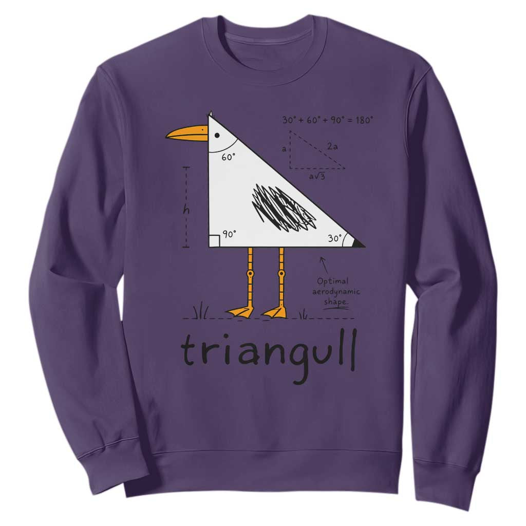 Triangull Triangle Seagull Bird Pun Sweatshirt Funny Math Teacher Humor TS14 Purple Print Your Wear