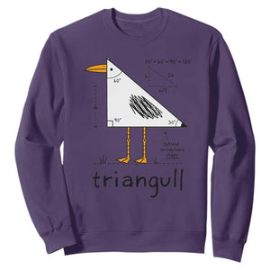 Triangull Triangle Seagull Bird Pun Sweatshirt Funny Math Teacher Humor TS14 Purple Print Your Wear