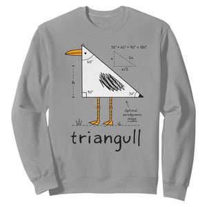 Triangull Triangle Seagull Bird Pun Sweatshirt Funny Math Teacher Humor TS14 Sport Gray Print Your Wear