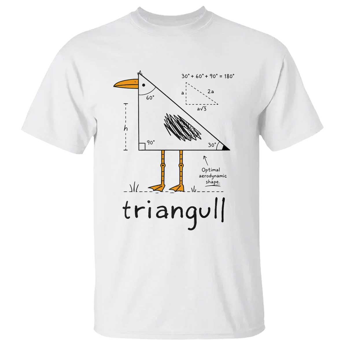 Triangull Triangle Seagull Bird Pun T Shirt Funny Math Teacher Humor TS14 White Print Your Wear