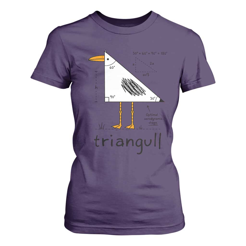 Triangull Triangle Seagull Bird Pun T Shirt For Women Funny Math Teacher Humor TS14 Purple Print Your Wear