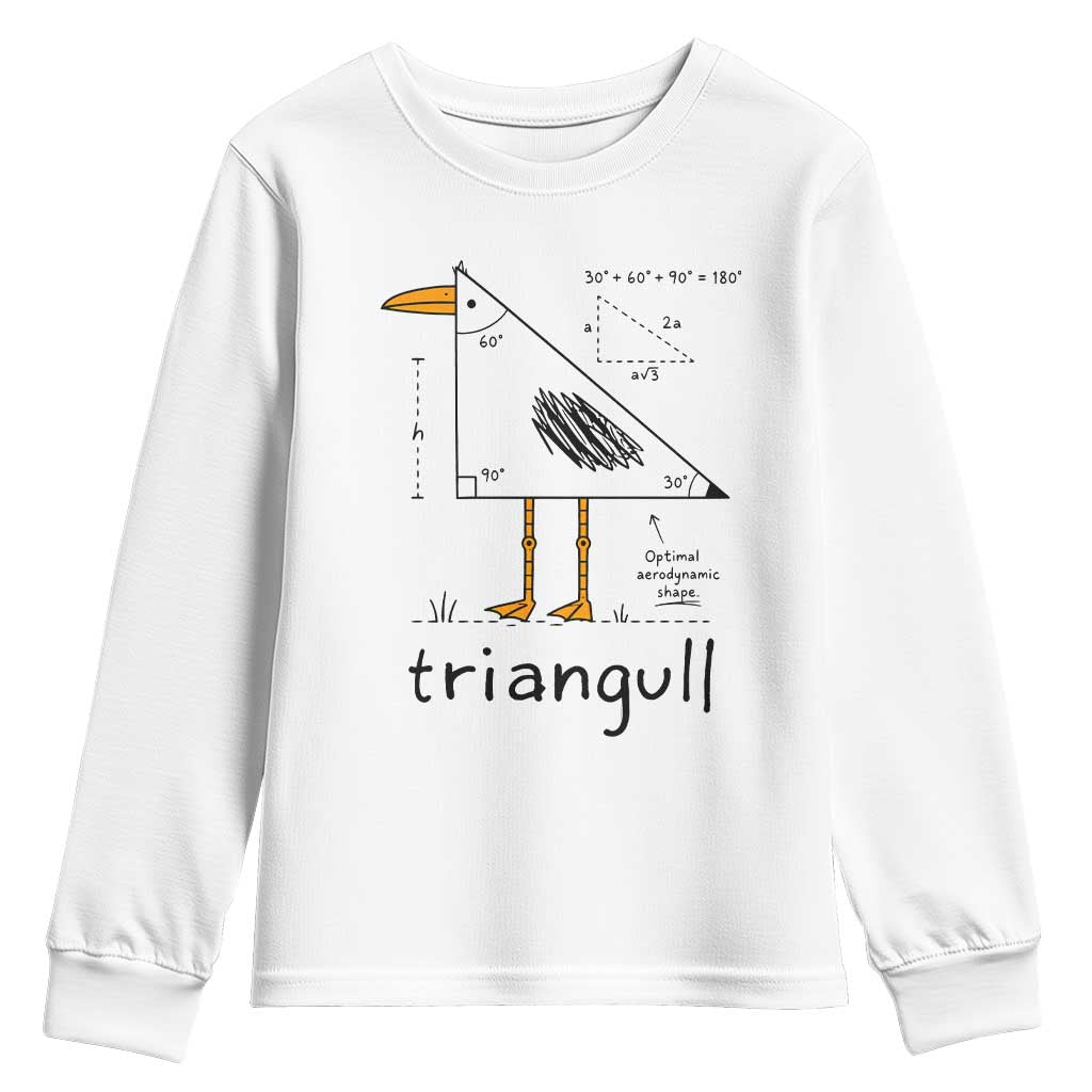 Triangull Triangle Seagull Bird Pun Youth Sweatshirt Funny Math Teacher Humor TS14 White Print Your Wear