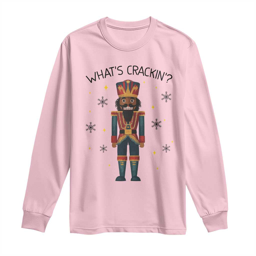 Nutcracker Christmas Long Sleeve Shirt What Is Cracking TS14 Light Pink Print Your Wear