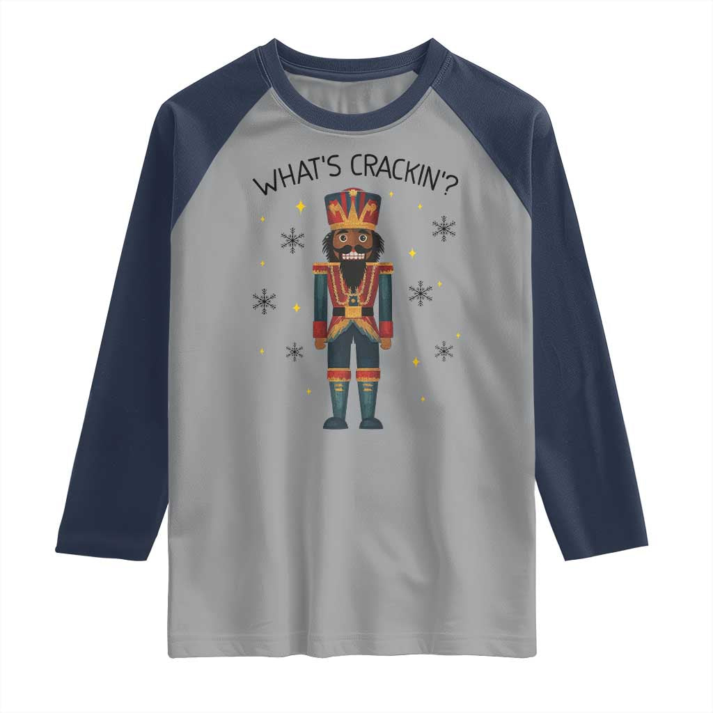 Nutcracker Christmas Raglan Shirt What Is Cracking TS14 Sport Gray Navy Print Your Wear