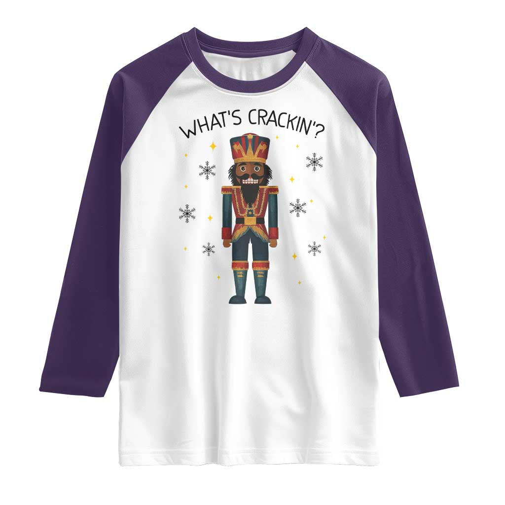 Nutcracker Christmas Raglan Shirt What Is Cracking TS14 White Purple Print Your Wear
