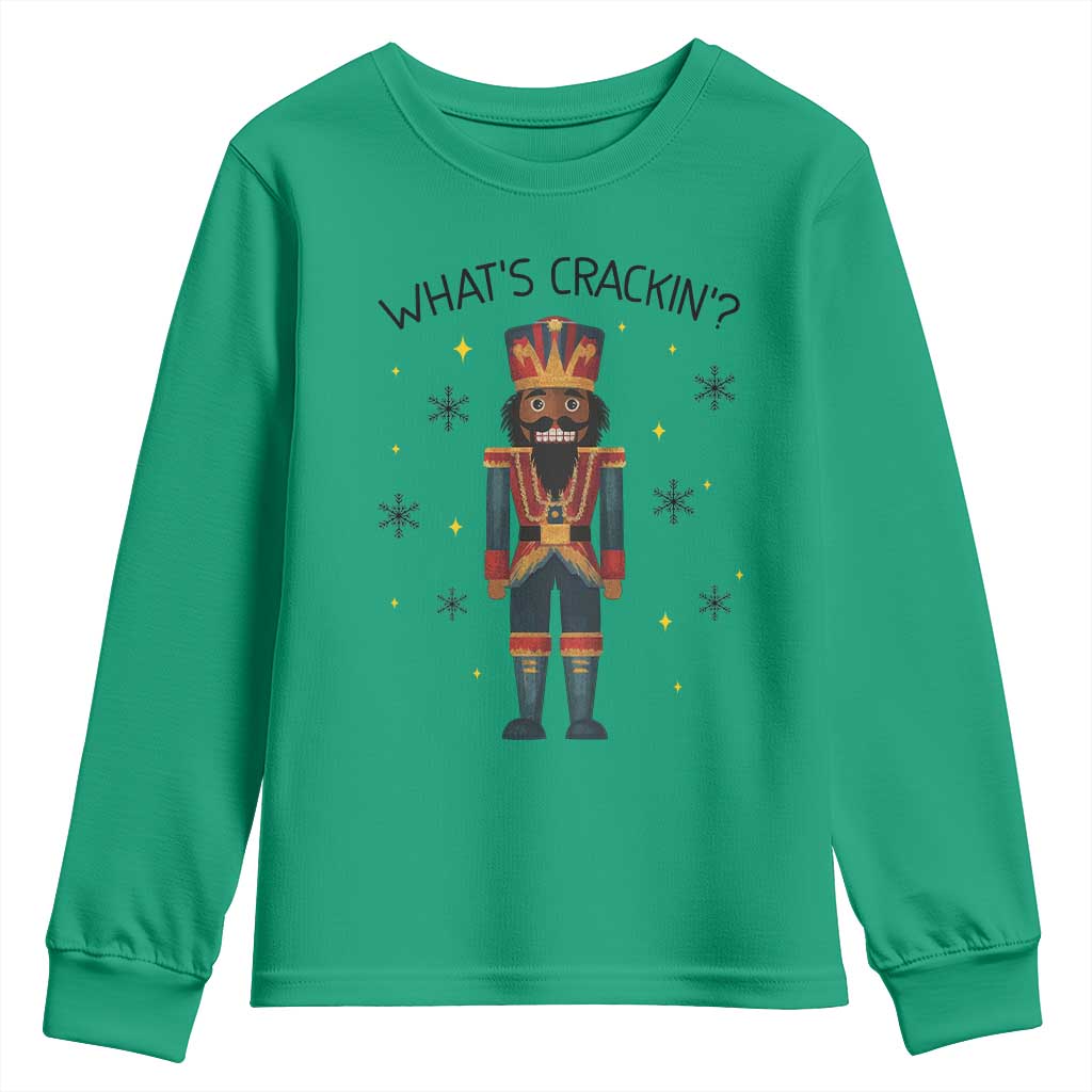 Nutcracker Christmas Youth Sweatshirt What Is Cracking TS14 Irish Green Print Your Wear