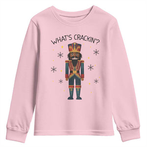 Nutcracker Christmas Youth Sweatshirt What Is Cracking TS14 Light Pink Print Your Wear