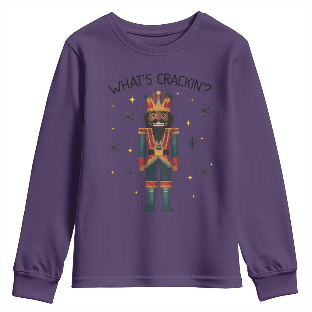 Nutcracker Christmas Youth Sweatshirt What Is Cracking TS14 Purple Print Your Wear