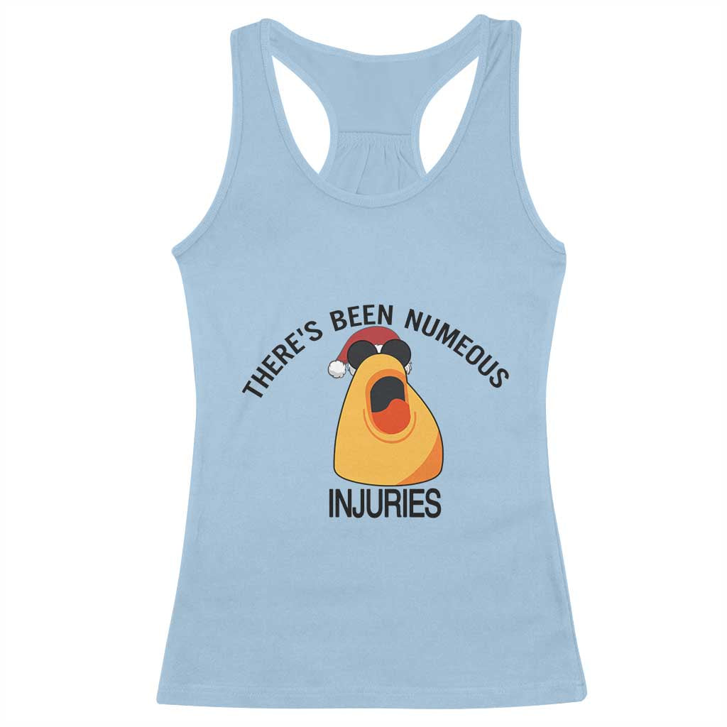 Marcus The Worm Christmas Meme Racerback Tank Top There Is Been Numeous Injuries TS14 Light Blue Print Your Wear
