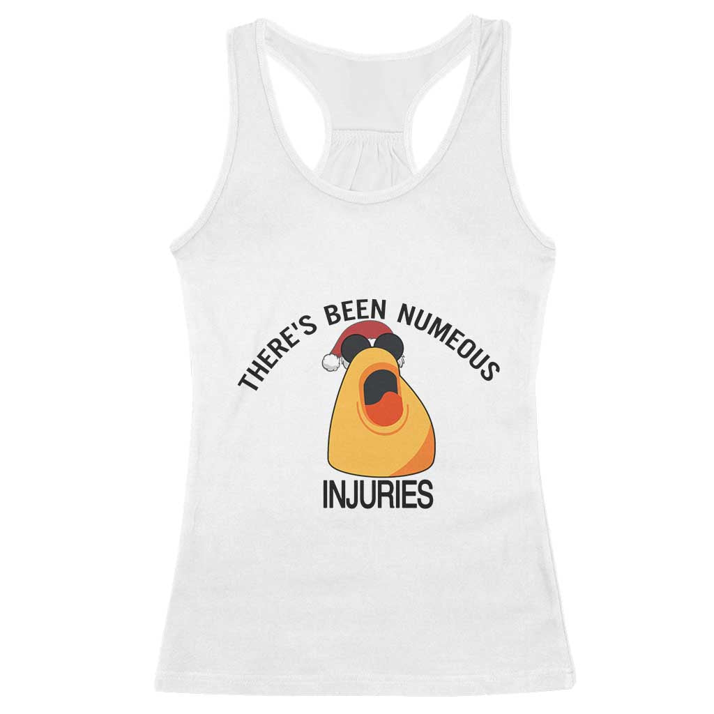 Marcus The Worm Christmas Meme Racerback Tank Top There Is Been Numeous Injuries TS14 White Print Your Wear