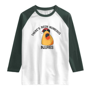 Marcus The Worm Christmas Meme Raglan Shirt There Is Been Numeous Injuries TS14 White Dark Forest Green Print Your Wear