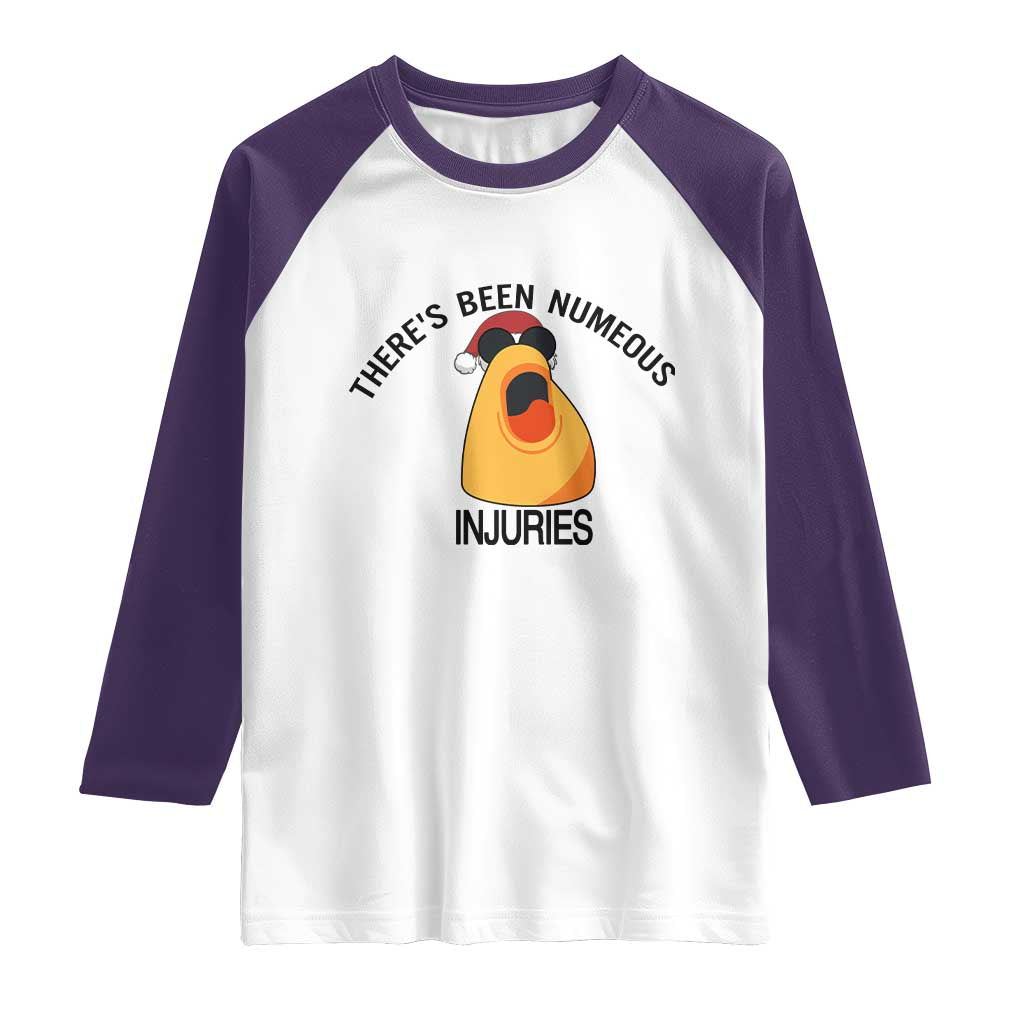 Marcus The Worm Christmas Meme Raglan Shirt There Is Been Numeous Injuries TS14 White Purple Print Your Wear