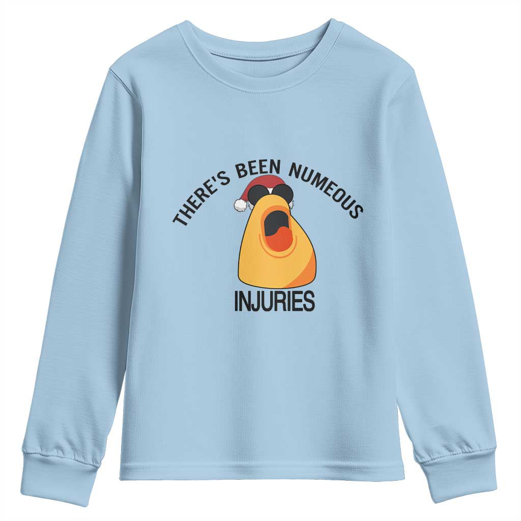 Marcus The Worm Christmas Meme Youth Sweatshirt There Is Been Numeous Injuries TS14 Light Blue Print Your Wear