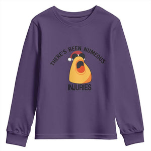 Marcus The Worm Christmas Meme Youth Sweatshirt There Is Been Numeous Injuries TS14 Purple Print Your Wear