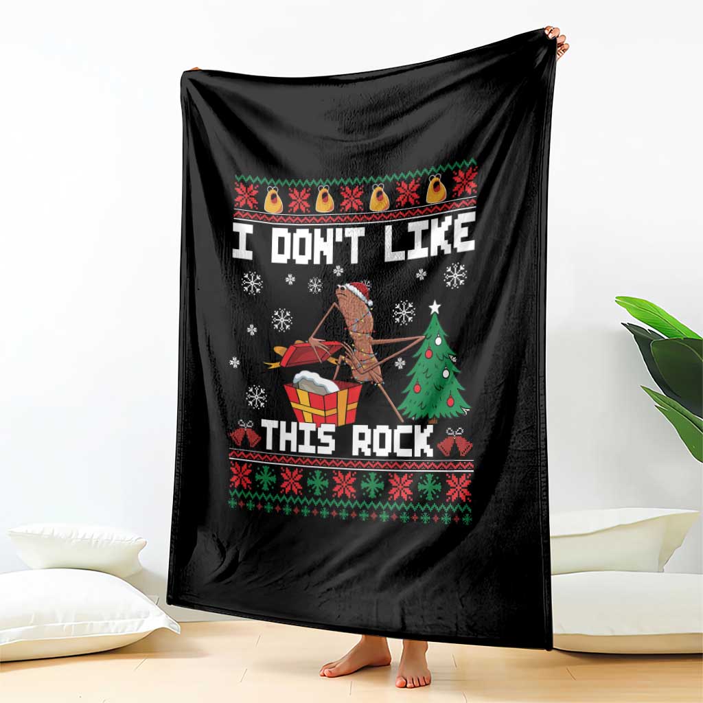 Marcus The Worm Christmas Meme Throw Blanket I Do Not Like This Rock TS14 Print Your Wear