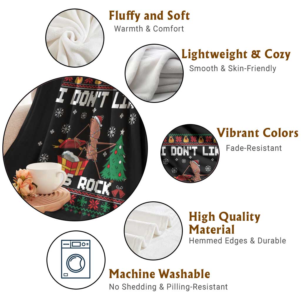 Marcus The Worm Christmas Meme Throw Blanket I Do Not Like This Rock TS14 Print Your Wear