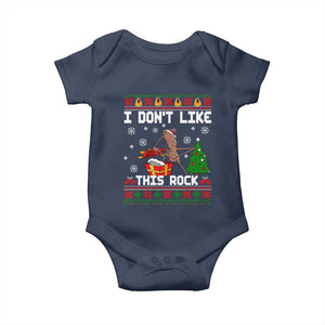 Marcus The Worm Christmas Meme Baby Onesie I Do Not Like This Rock TS14 Navy Print Your Wear