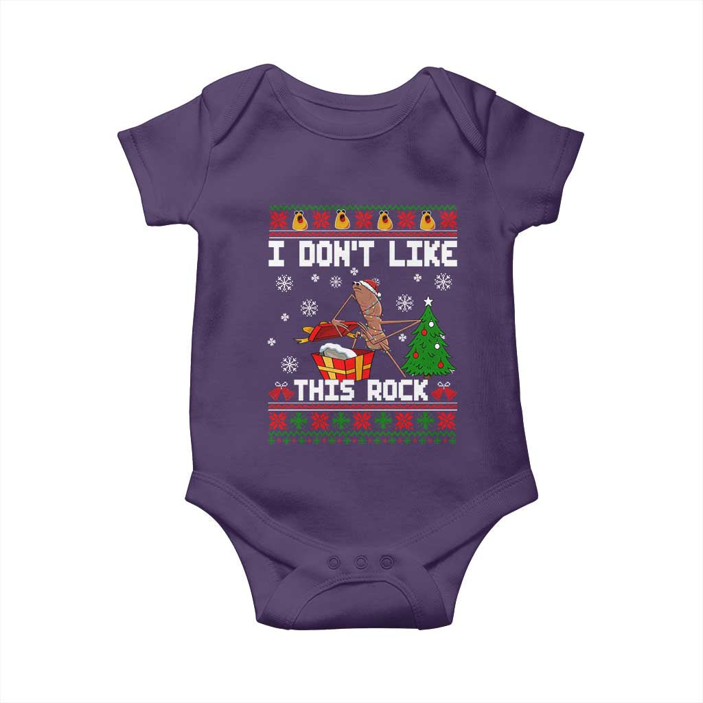 Marcus The Worm Christmas Meme Baby Onesie I Do Not Like This Rock TS14 Purple Print Your Wear