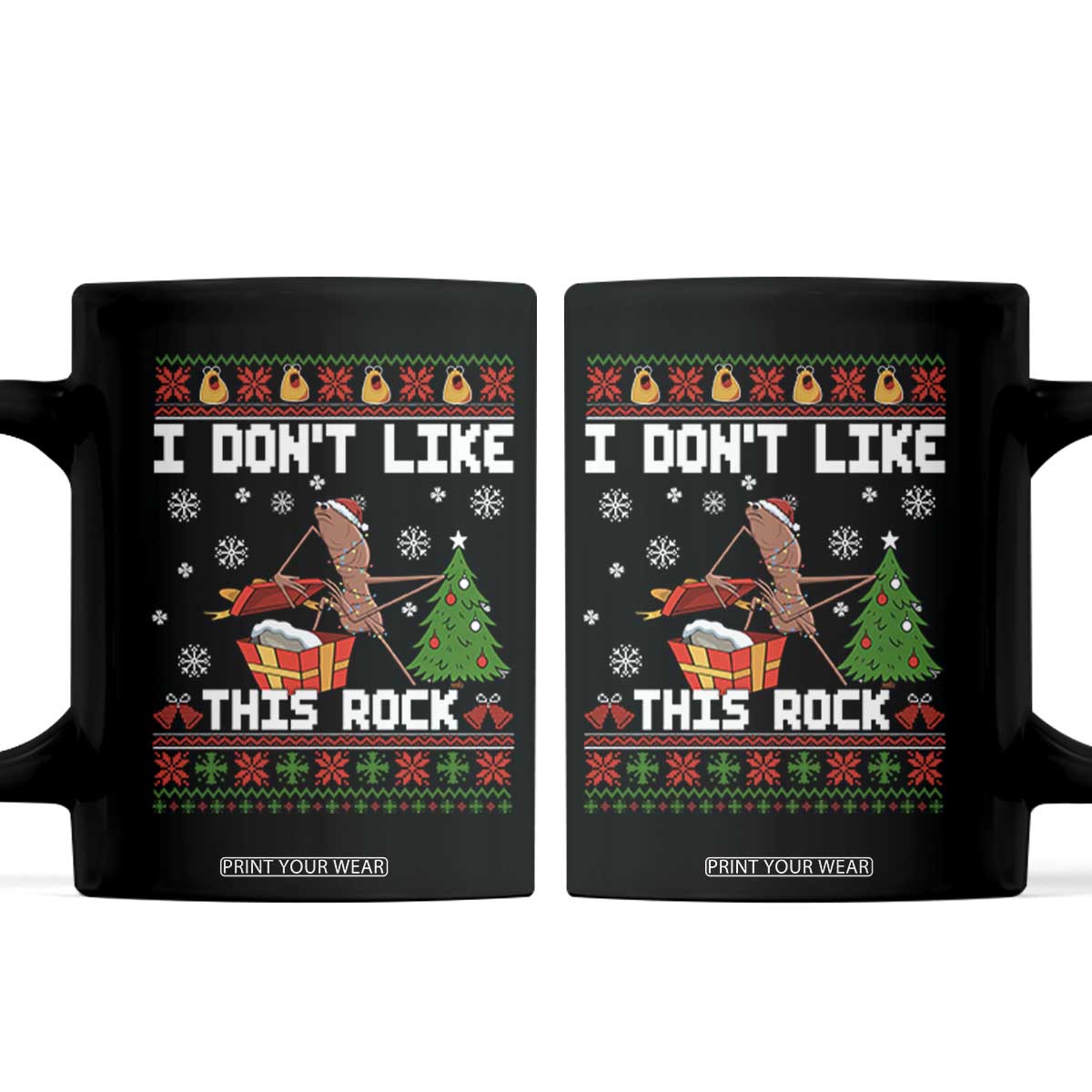 Marcus The Worm Christmas Meme Coffee Mug I Do Not Like This Rock TS14 Black Print Your Wear