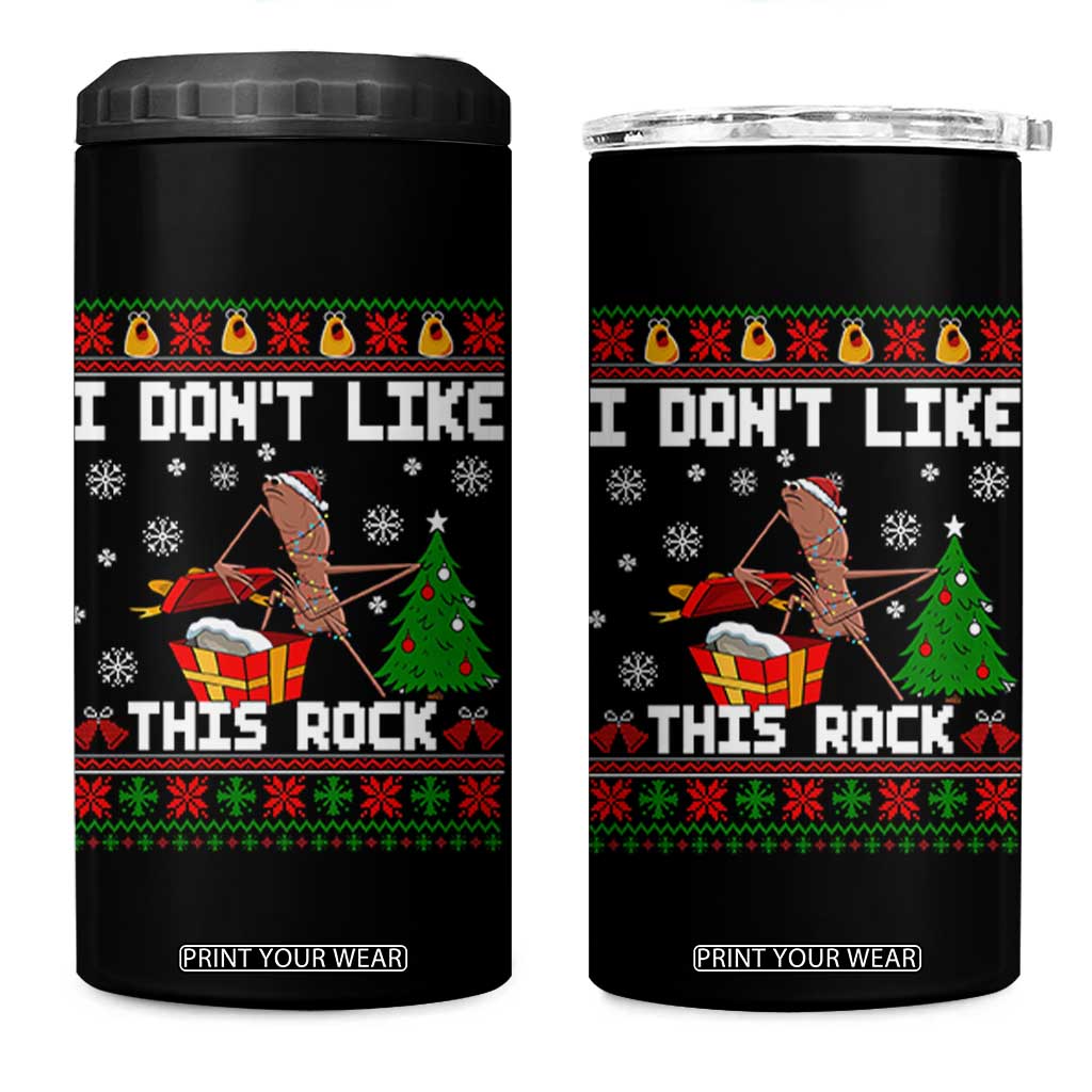 Marcus The Worm Christmas Meme 4 in 1 Can Cooler Tumbler I Do Not Like This Rock TS14 One Size: 16 oz Black Print Your Wear