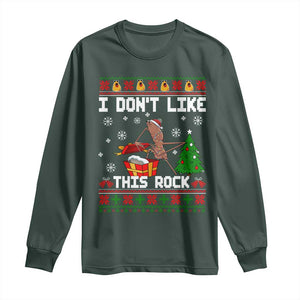 Marcus The Worm Christmas Meme Long Sleeve Shirt I Do Not Like This Rock TS14 Dark Forest Green Print Your Wear