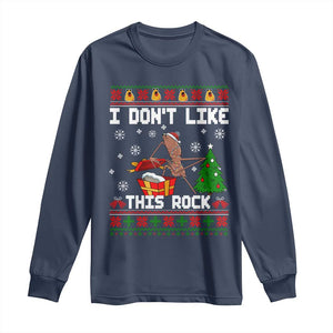 Marcus The Worm Christmas Meme Long Sleeve Shirt I Do Not Like This Rock TS14 Navy Print Your Wear